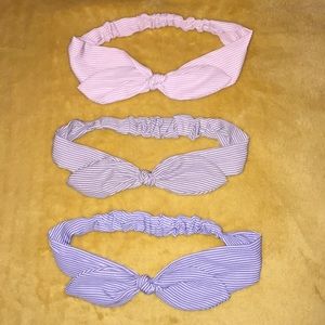 Pastel Striped Bow-tie Headbands